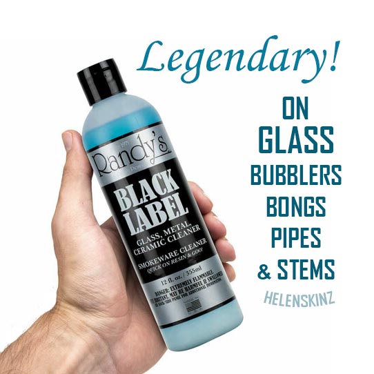Holding RANDY’S BLACK LABEL GLASS CLEANER 355ml NZ