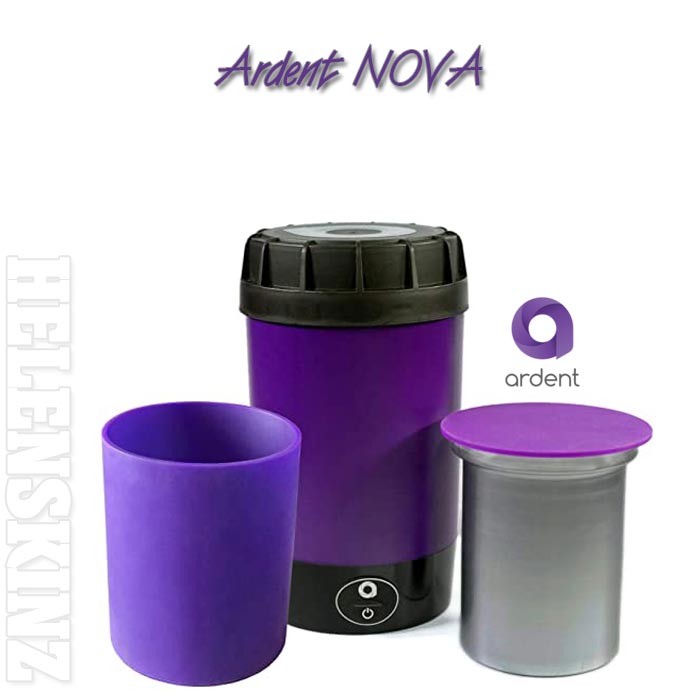 Purple and black travel mug set with 'Ardent NOVA' branding NZ