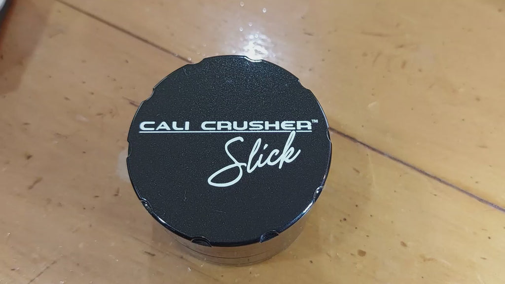Components of the Cali Crusher OG Slick Non-Stick Ceramic 4PC Grinder Video NZ