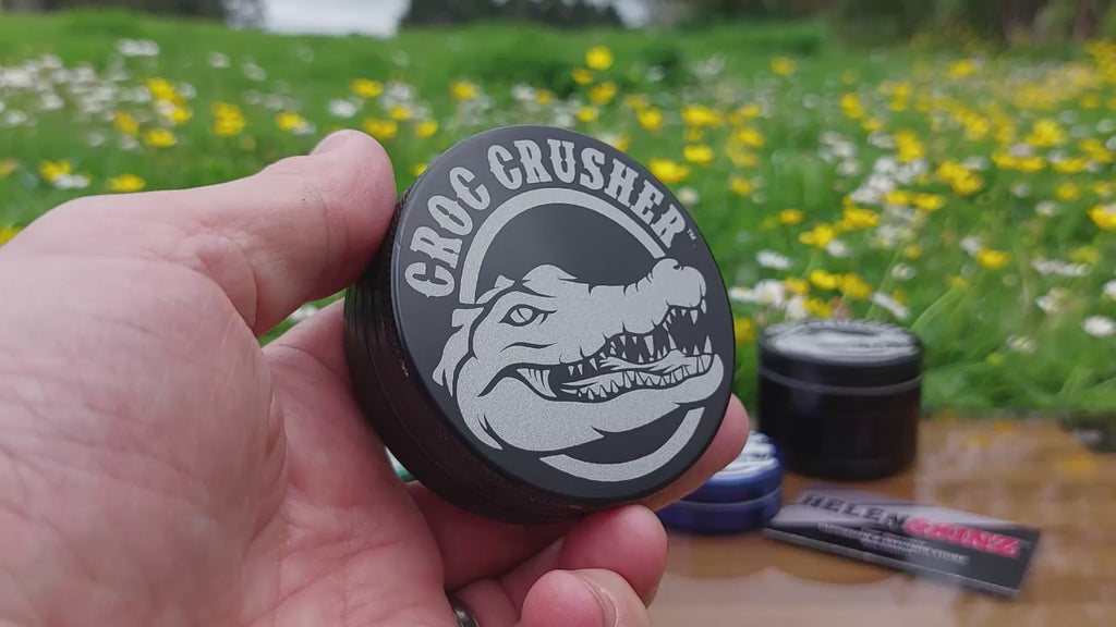 Video of Black XL Croc Crusher Herb Grinder NZ