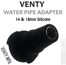 Black water pipe adapter with 'VENTY' branding