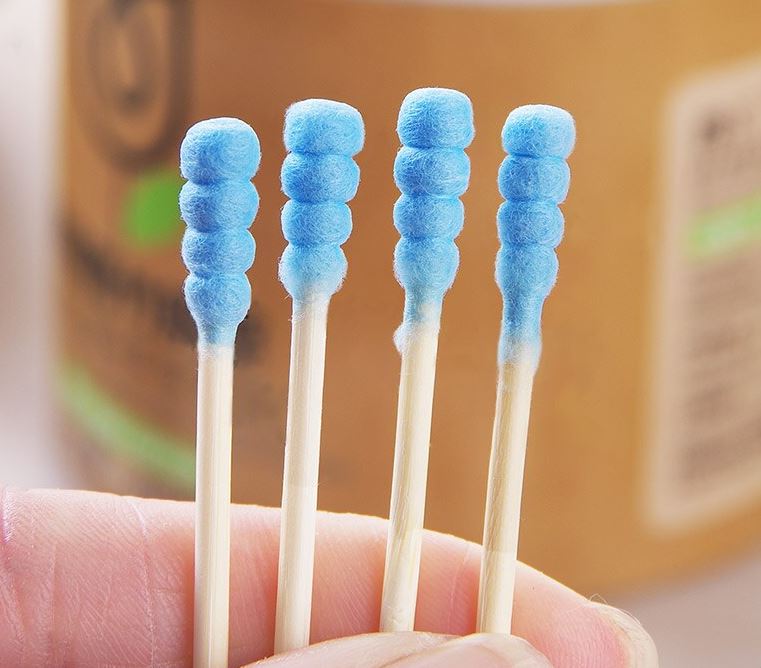 Blue Ribbed Bamboo Stick Cotton Buds for Cleaning Herbal Vapes NZ