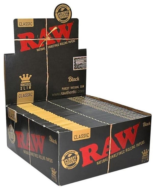 Raw King Size Classic Black Connoisseur Rolling Papers Helenskinz NZ