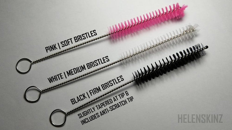 3 Different types of Pink, Black and White Stem & Vape Cleaning Brushes NZ