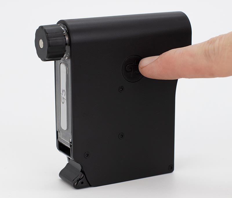 Trigger Button side of The CHEWY G3 Electronic Herb Grinder for Vapes NZ