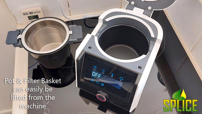Pot & Filter Basket on the Splice Decarboxylator NZ