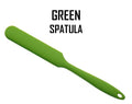 Green Long Handle Food Grade Non Stick Silicone Spatula Blade