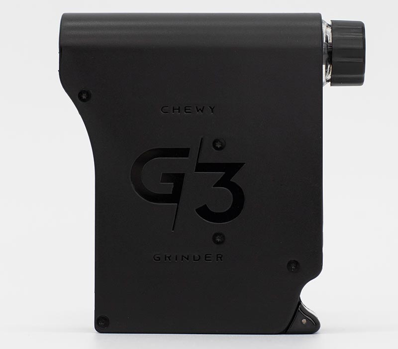 Left Side of The CHEWY G3 Electronic Herb Grinder for Vapes & Smokes NZ