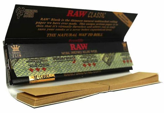 Raw King Size Classic Black Connoisseur Rolling Papers & Tips NZ