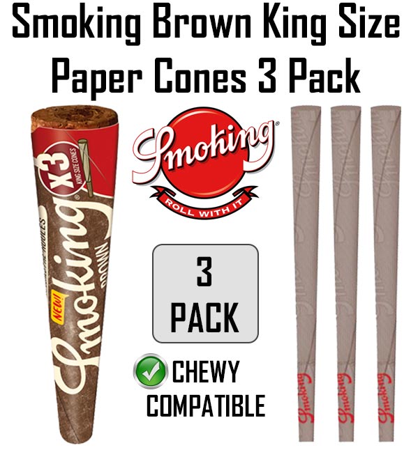 Buy Smoking Brown King Size Paper Cone 3 Pack NZ