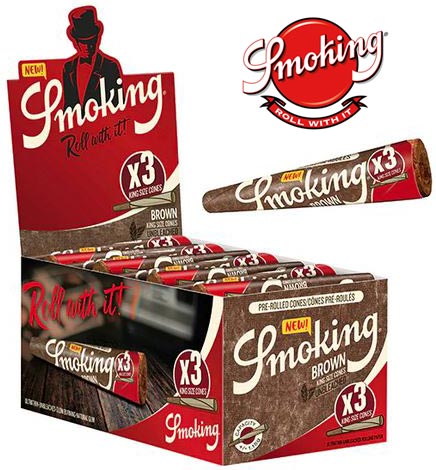 Box of Smoking Brown King Size Paper Cone 3 Pack NZ